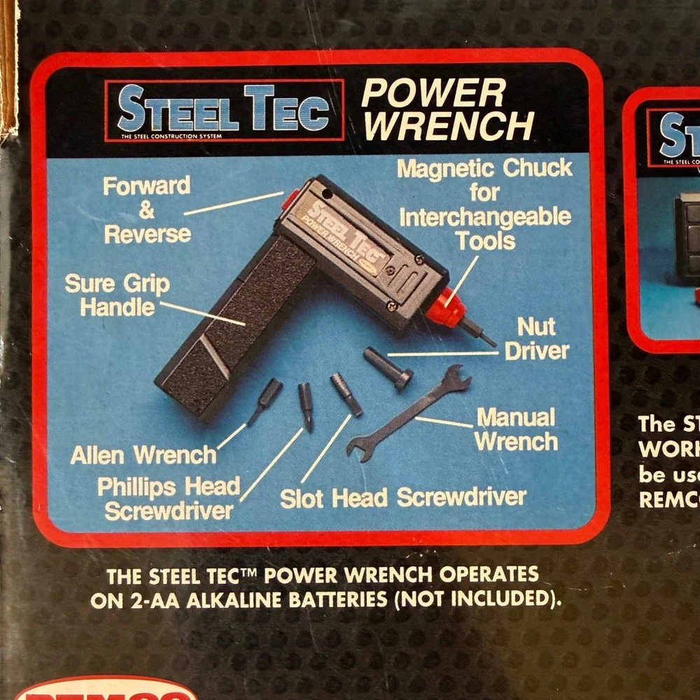 Vintage 1993 Remco Steel Tec Power Wrench #7071 Airplane Starter Kit NIB NOS